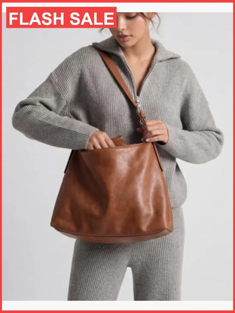 Slouchy Hobo Bag - Crossbody Shoulder Purse - Soft Vegan Leather with